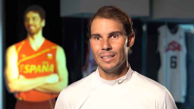 Captura del vídeo en el que Rafa Nadal habla de Pau Gasol por la retirada de su camiseta de Los Angeles Lakers