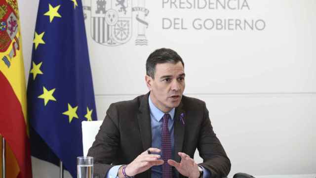 Pedro Sánchez el pasado martes, durante una videoconferencia en La Moncloa.