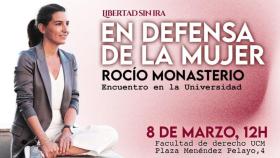 Cartel del acto convocado por 'Libertad Sin Ira' en la Facultad de Derecho.