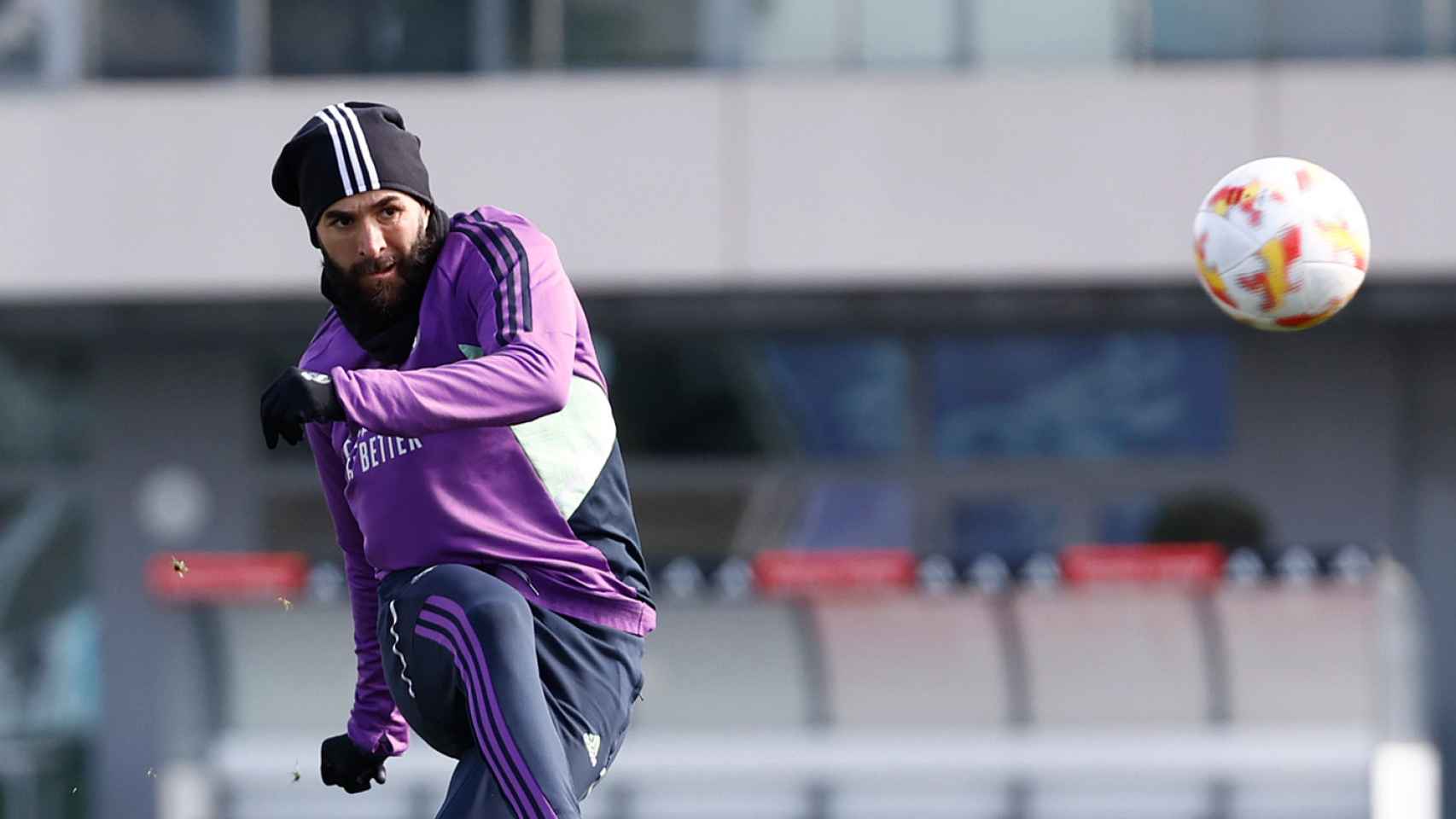 Karim Benzema, entrenando con el Real Madrid