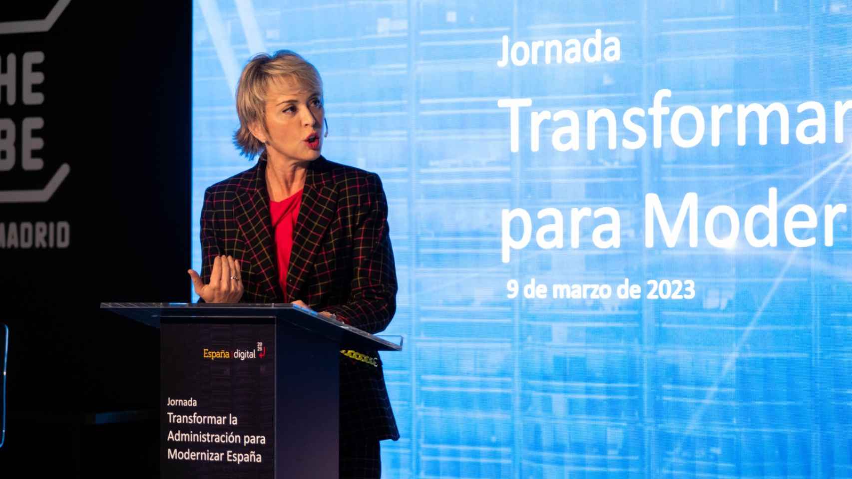 Carme Artigas, secretaria de Estado de Digitalización e IA, durante la jornada 'Transformar la Administración para modernizar España'.