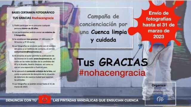 La candidatura del Partido Popular al Ayuntamiento de Cuenca ha lanzado el certamen fotográfico Tus gracias #nohacengracia.
