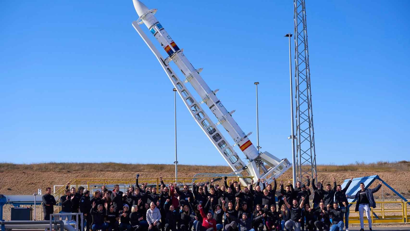 PLD Space team during rocket tests at Teruel Airport
