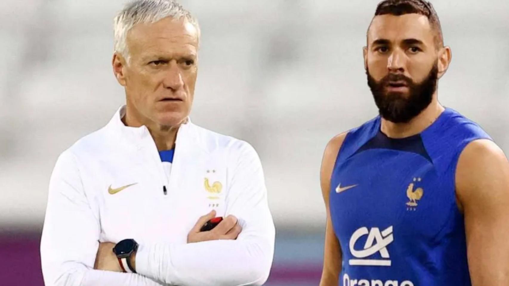 Deschamps y Benzema, con la selección de Benzema
