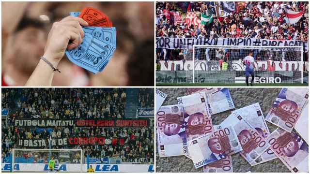 Diferentes protestas de aficionados españoles por el 'caso Negreira - FC Barcelona'
