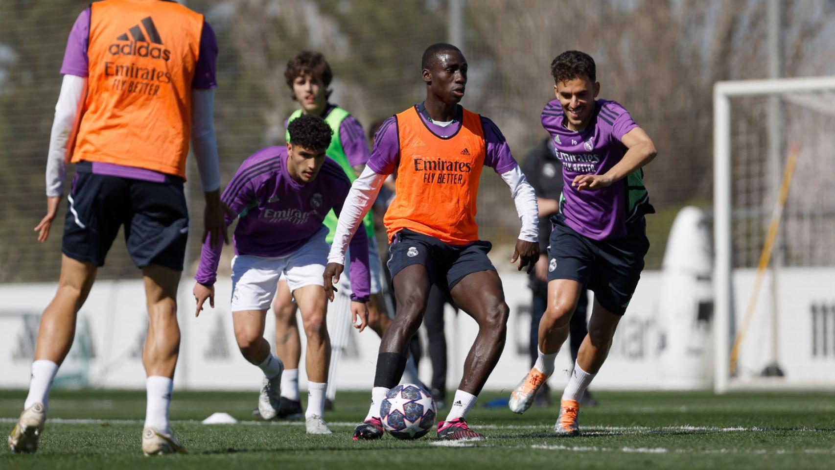 Ferland Mendy, en un entrenamiento del Real Madrid