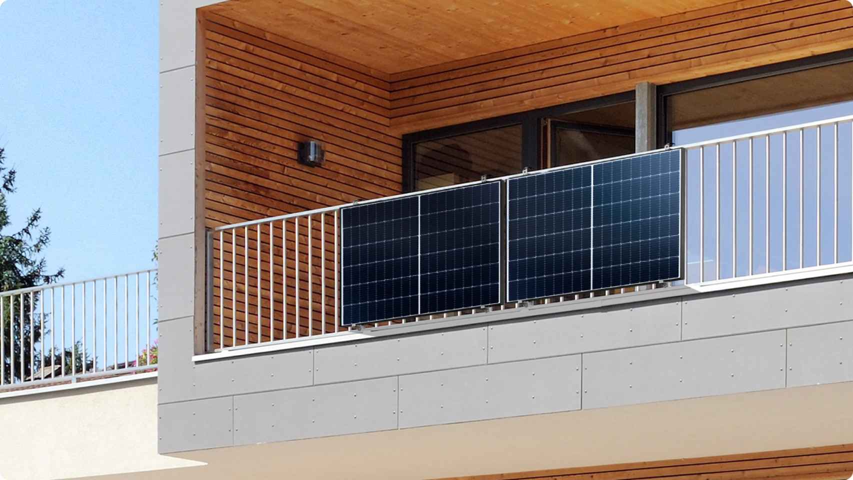 El panel solar para balcones de Anker colocado en una terraza.