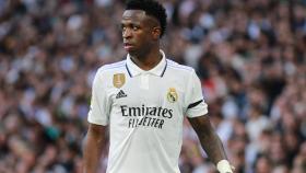 Vinicius durante un partido con el Real Madrid de Liga