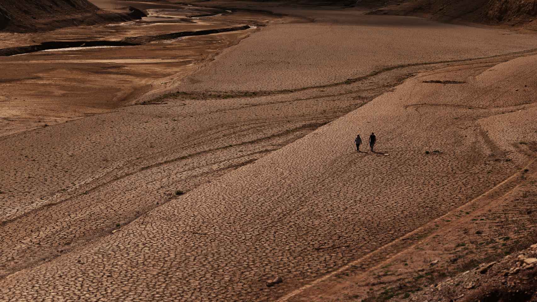 La sequía del embalse de Baells, en Cataluña, a 14 de marzo de 2023.