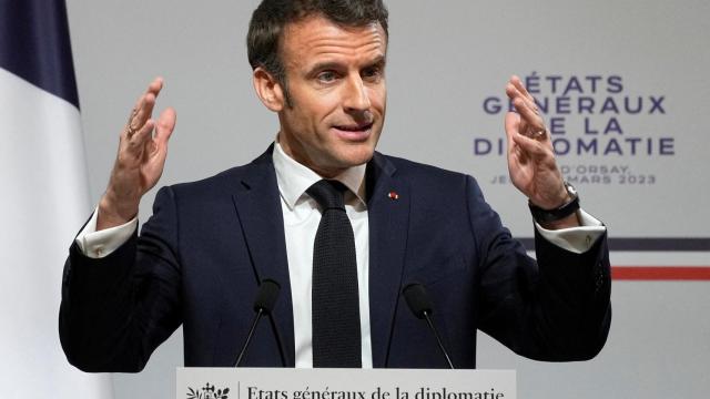 Emmanuel Macron durante una rueda de prensa en París.