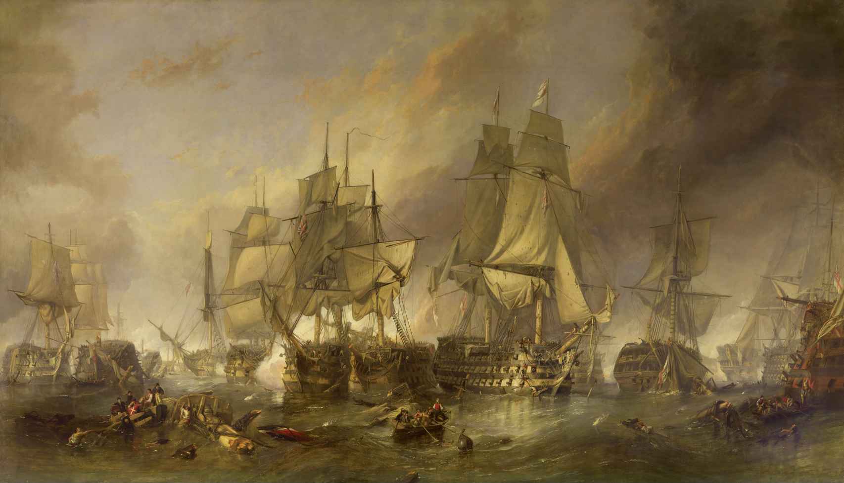 La batalla de Trafalgar, según William Clarkson Stanfield (1836).