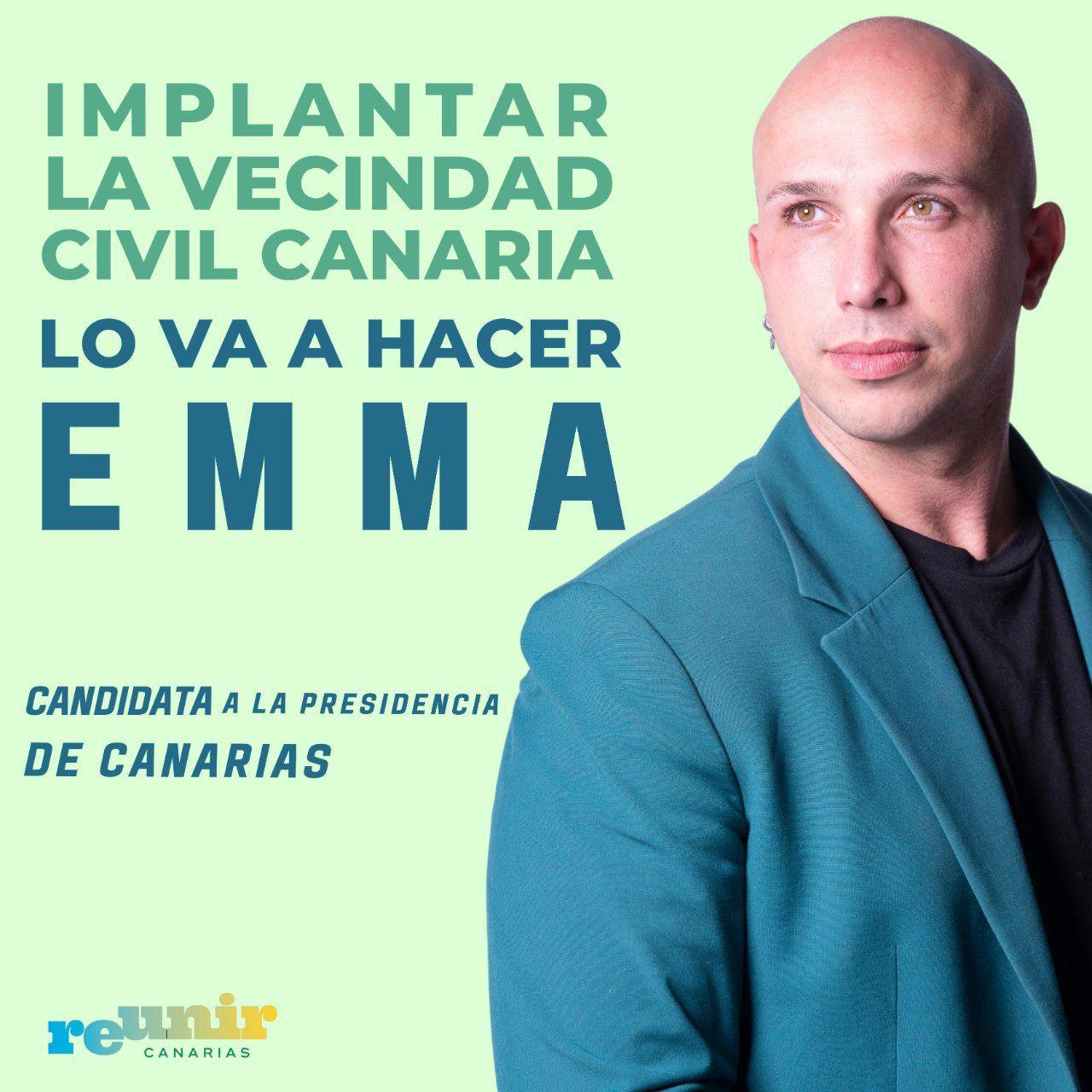 Emma Colao, en uno de los carteles electorales de su candidatura.