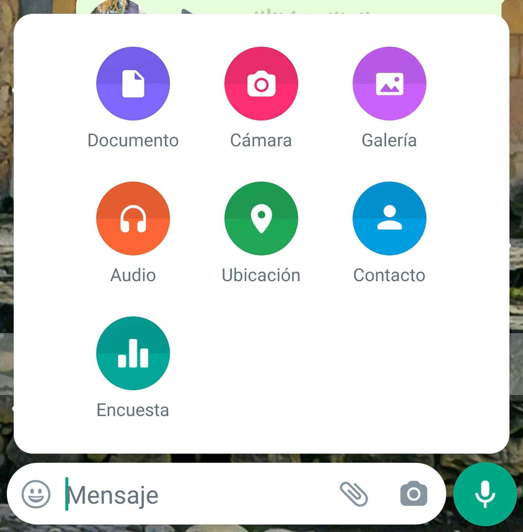 This is the current design of the share window in WhatsApp