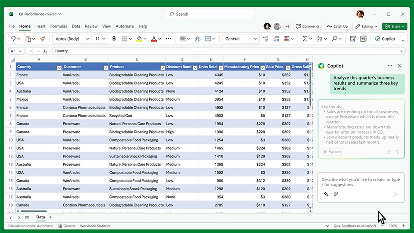 Excel with Copilot