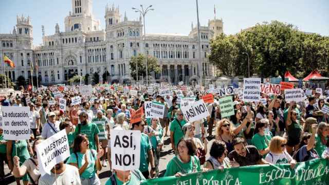 Imagen de la manifestación de la marea verde el pasado 10 de septiembre en Madrid
