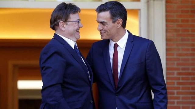 El presidente de la Generalitat Valenciana, Ximo Puig, con el presidente del Gobierno, Pedro Sánchez.