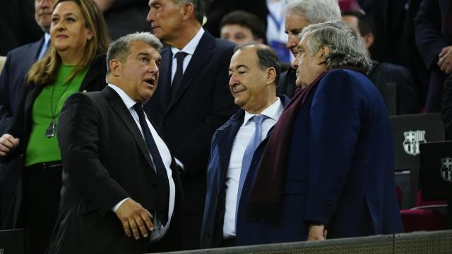 Joan Laporta, en el palco del Camp Nou.