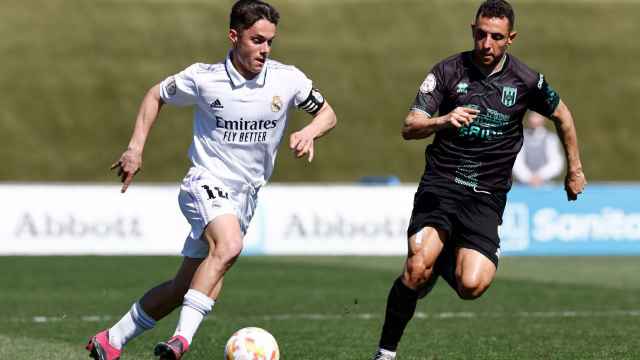 Sergio Arribas, en el Castilla - Mérida de la temporada 2022/2023