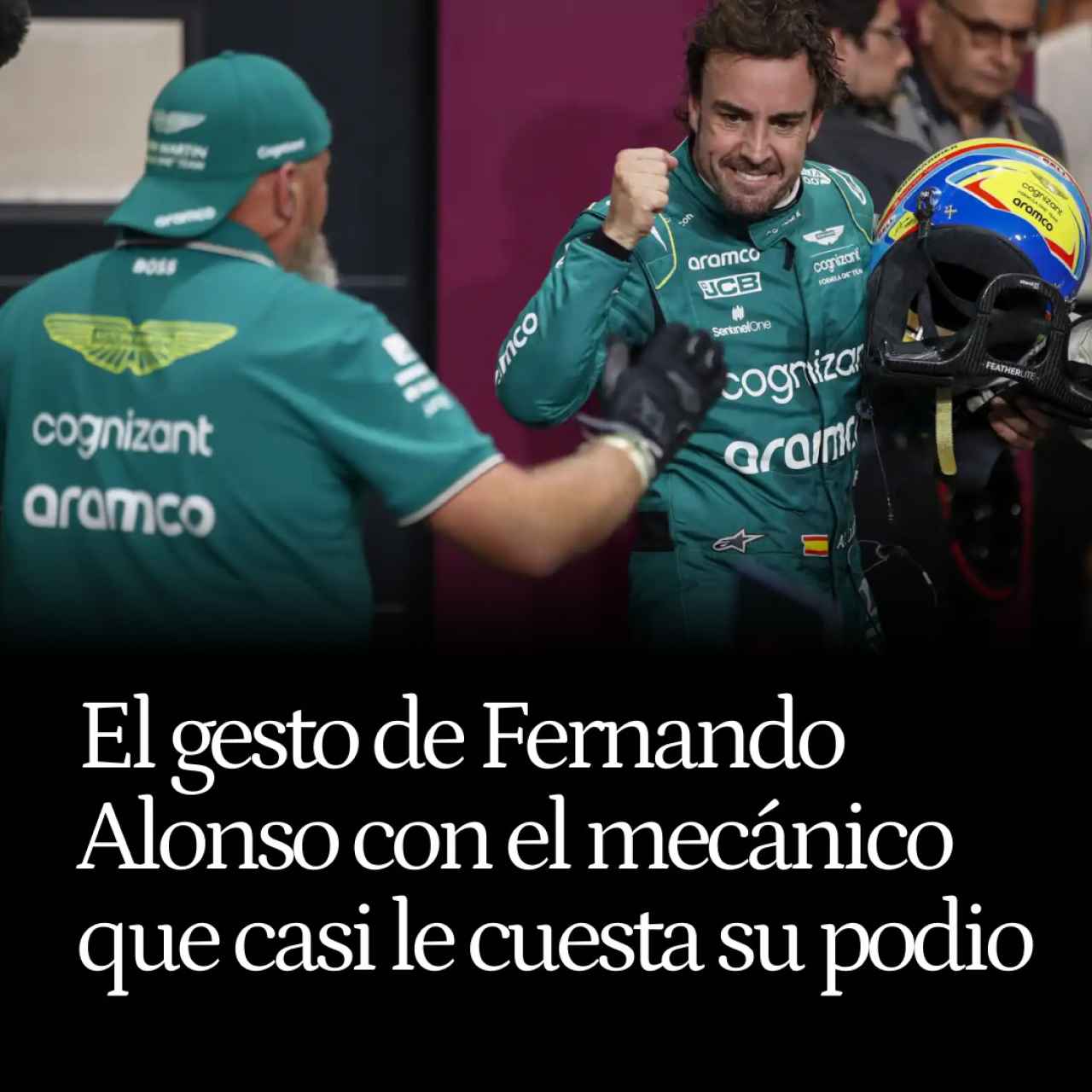 El gesto de Fernando Alonso con el mecánico que casi le cuesta su podio 100 en la Fórmula 1