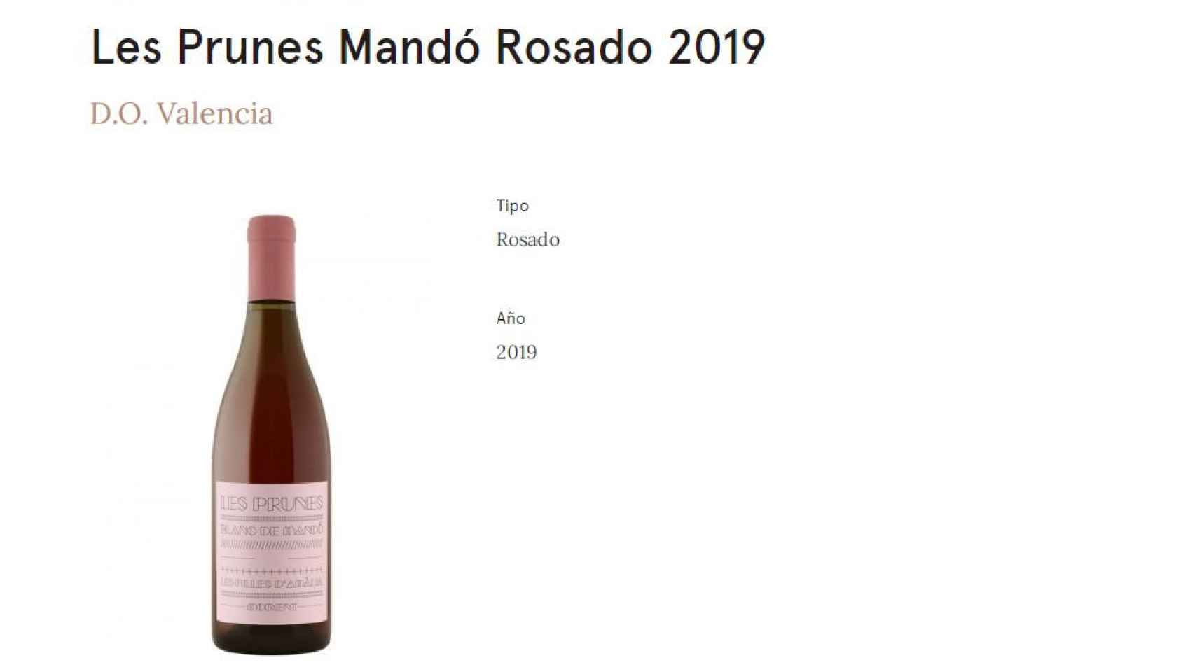 Les Prunes Mandó Rosado 2019.