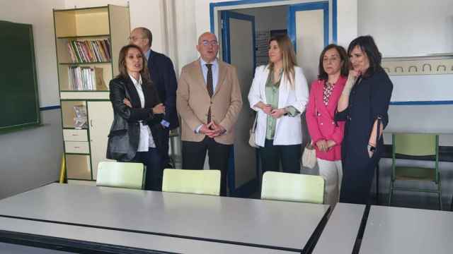 La consejera de Educación, Rocío Lucas, durante su visita al IES Parquesol de Valladolid
