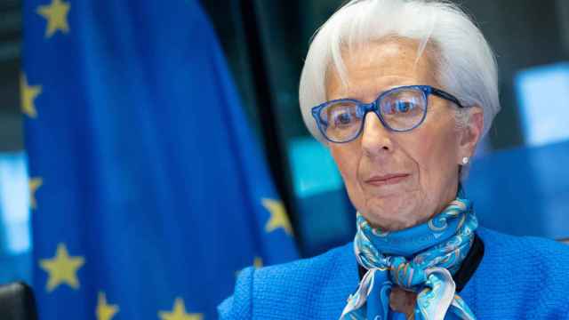 La presidenta del BCE, Christine Lagarde, durante su comparecencia este lunes en la Eurocámara