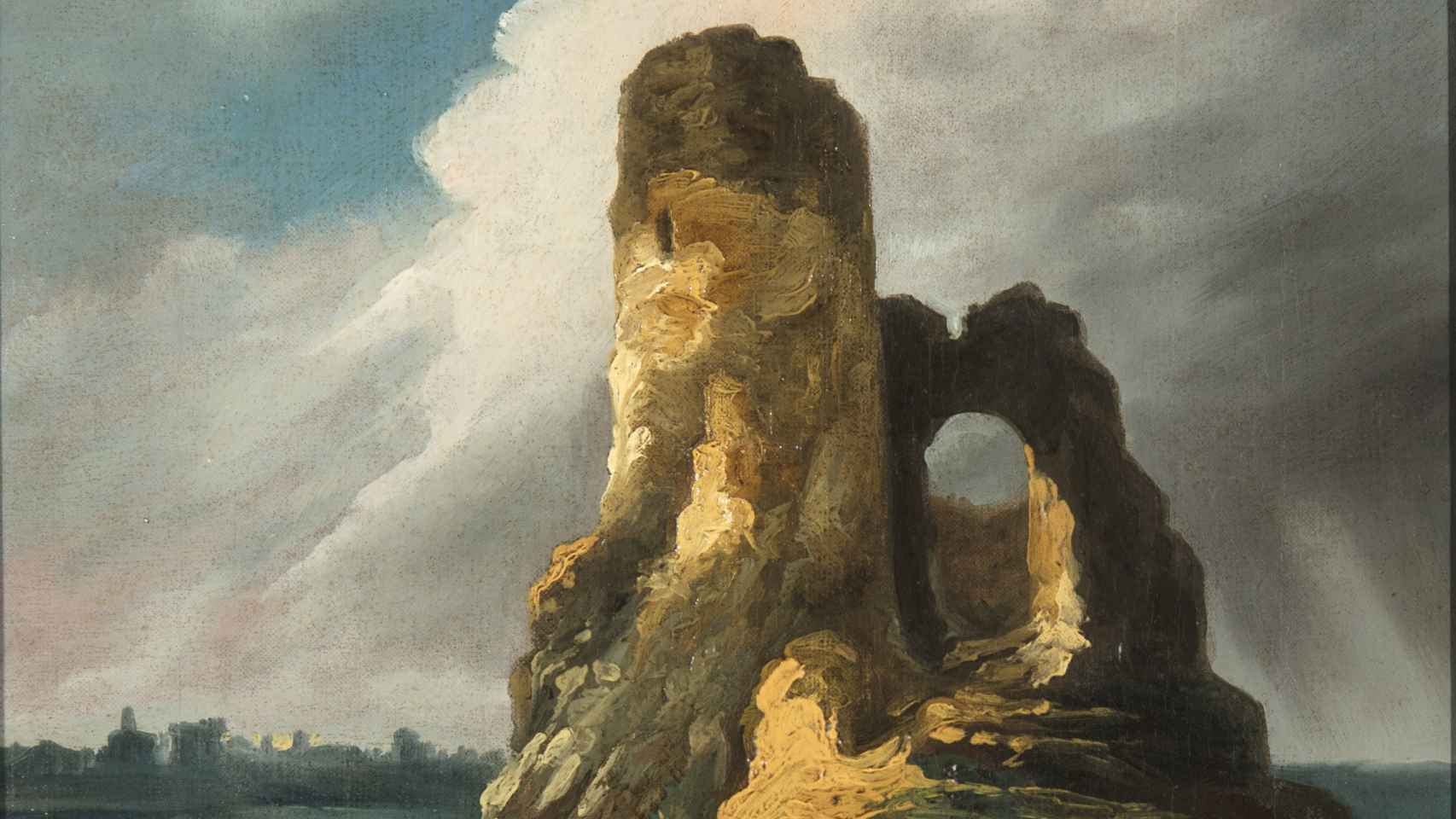 Eugenio Lucas Velázquez: 'Un torreón en ruinas', 1853