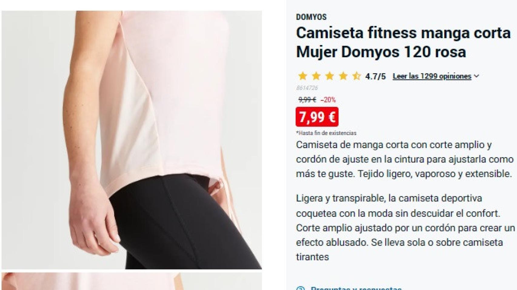 Camiseta de fitness manga corta para Mujer Domyos 120 gris - Decathlon