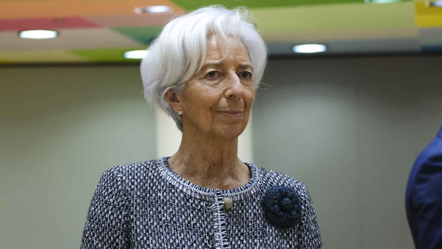 La presidenta del BCE, Christine Lagarde, durante la reunión de este viernes en Bruselas