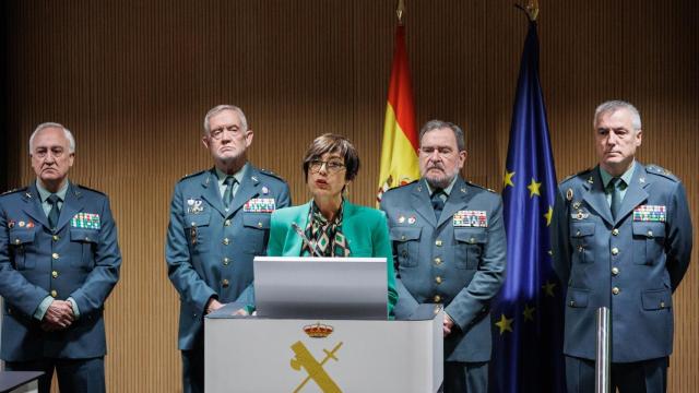 María Gámez presentó su dimisión el miércoles, rodeada de altos mandos de la Guardia Civil.