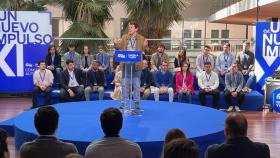 El presidente de la Junta, Alfonso Fernández Mañueco, durante su intervención en el Congreso de Nuevas Generaciones, este sábado.