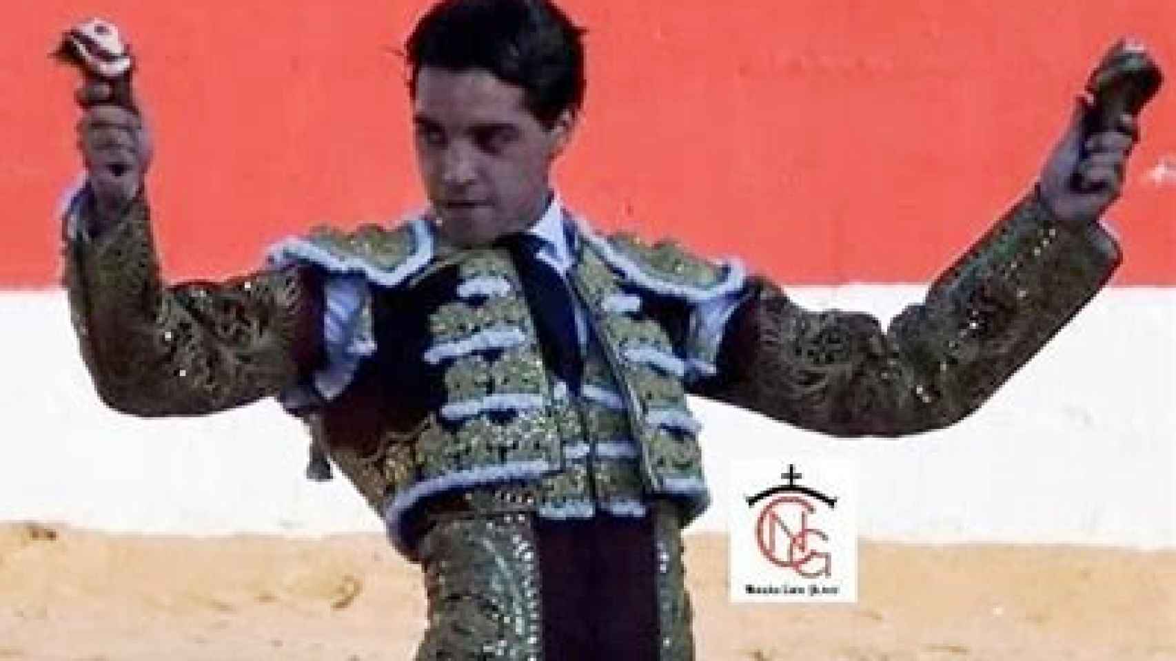 Mario Navas el día de su debut con picadores en Ampudia