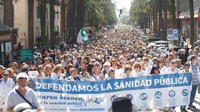 Manifestación en defensa de la sanidad andaluza en Málaga.