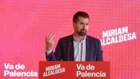 El secretario autonómico de los socialistas, Luis Tudanca, participa en la presentación de la candidata del PSOE a la Alcaldía de Palencia