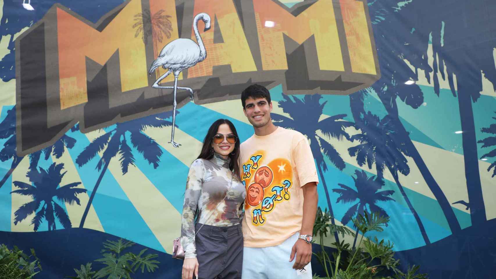 Natti Natasha y Carlos Alcaraz, en el Masters 1.000 de Miami