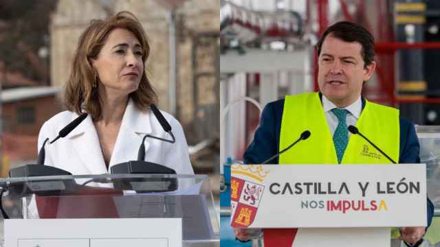 La ministra de Transportes, Raquel Sánchez, y el presidente de la Junta de Castilla y León, Alfonso Fernández Mañueco.