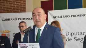 El presidente de la Diputación de Segovia, Miguel Ángel de Vicente, durante su intervención