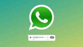 Montaje del logo de WhatsApp y un audio.