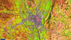 Imagen de la ciudad de León desde el espacio.
