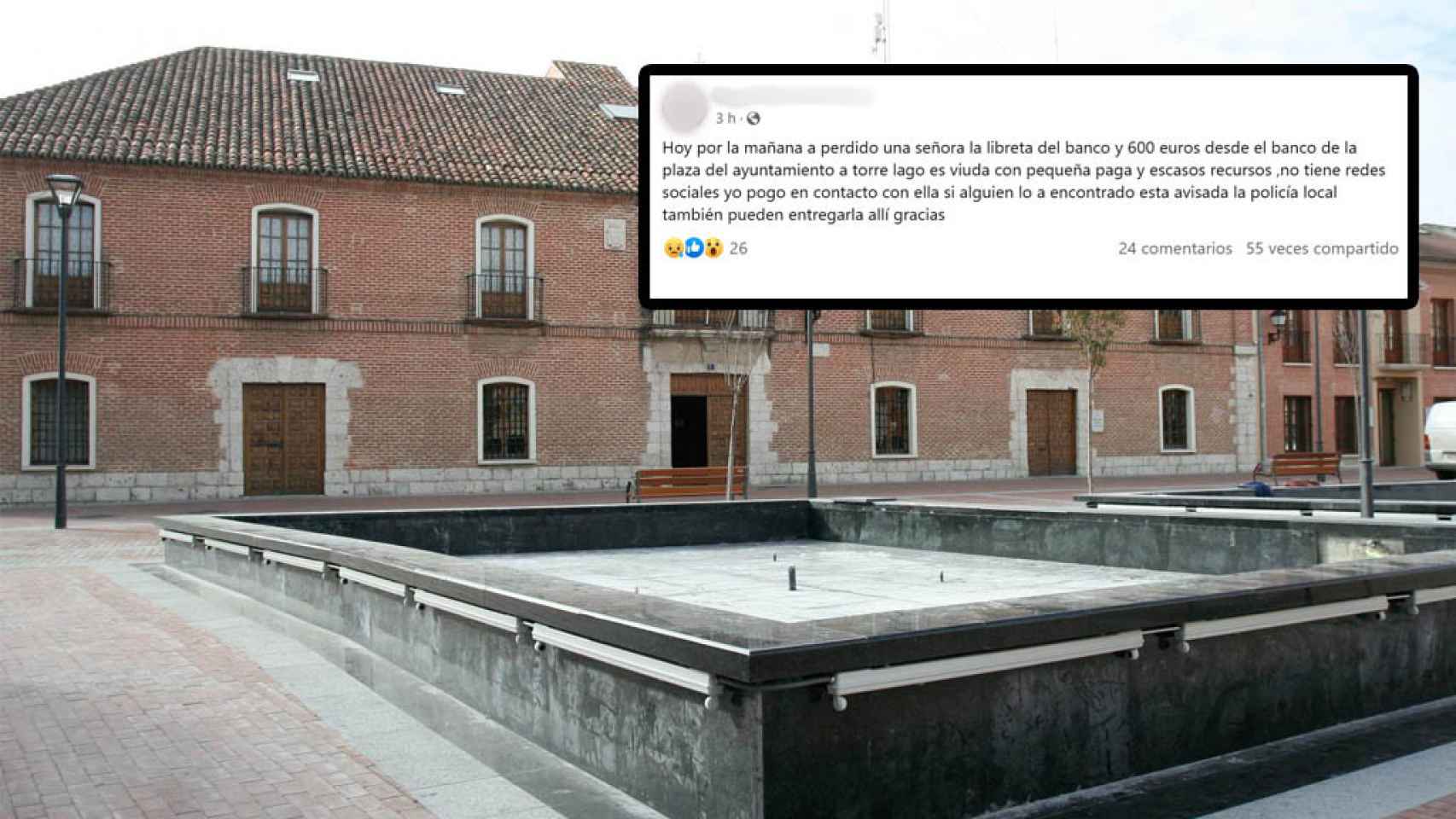 La Plaza Mayor de Laguna de Duero y la publicación en Facebook