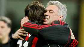 Pirlo y Ancelotti, en el Milan