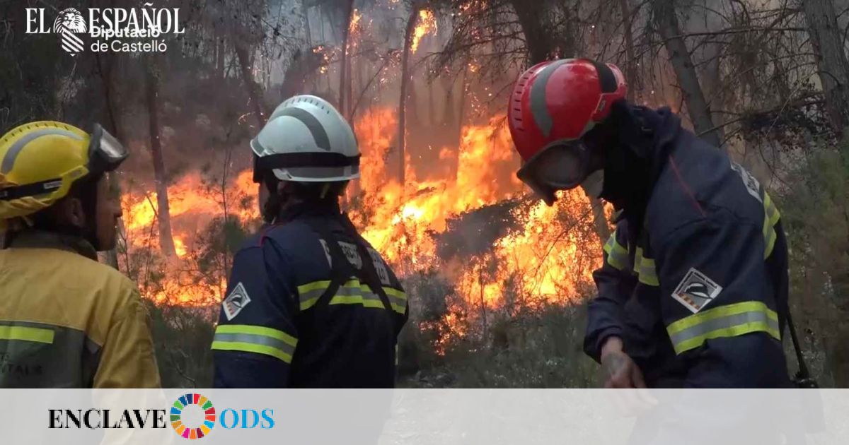 Las llamas de 20 metros del incendio de Castellón, ocho veces más intensas de lo que soporta un bombero