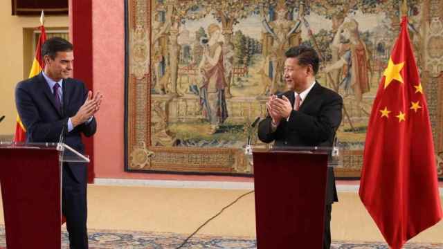 Pedro Sánchez y Xi Jinping, en Moncloa, durante la visita de Estado del presidente chino, en 2018.