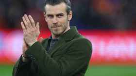 Gareth Bale, aplaudiendo en su homenaje.