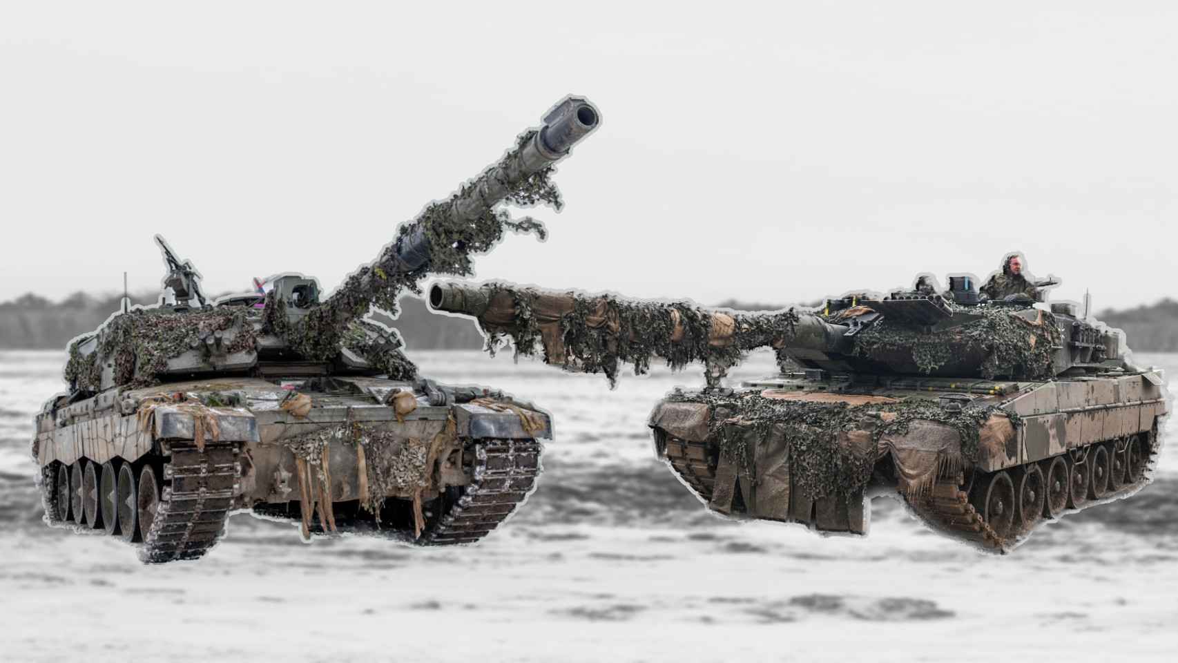 Tanques Challenger (izq) y Leopard (der)
