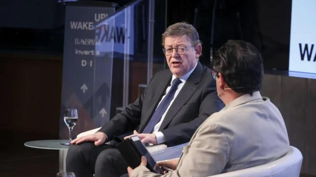 Ximo Puig, durante su intervención en el Wake Up Spain de 2023. Sara Fernández / Jesús Umbría