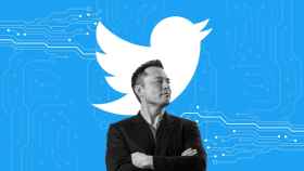 Fotomontaje con Elon Musk y el logo de Twitter.