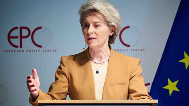 La presidenta de la Comisión, Ursula von der Leyen, durante su discurso este jueves sobre China