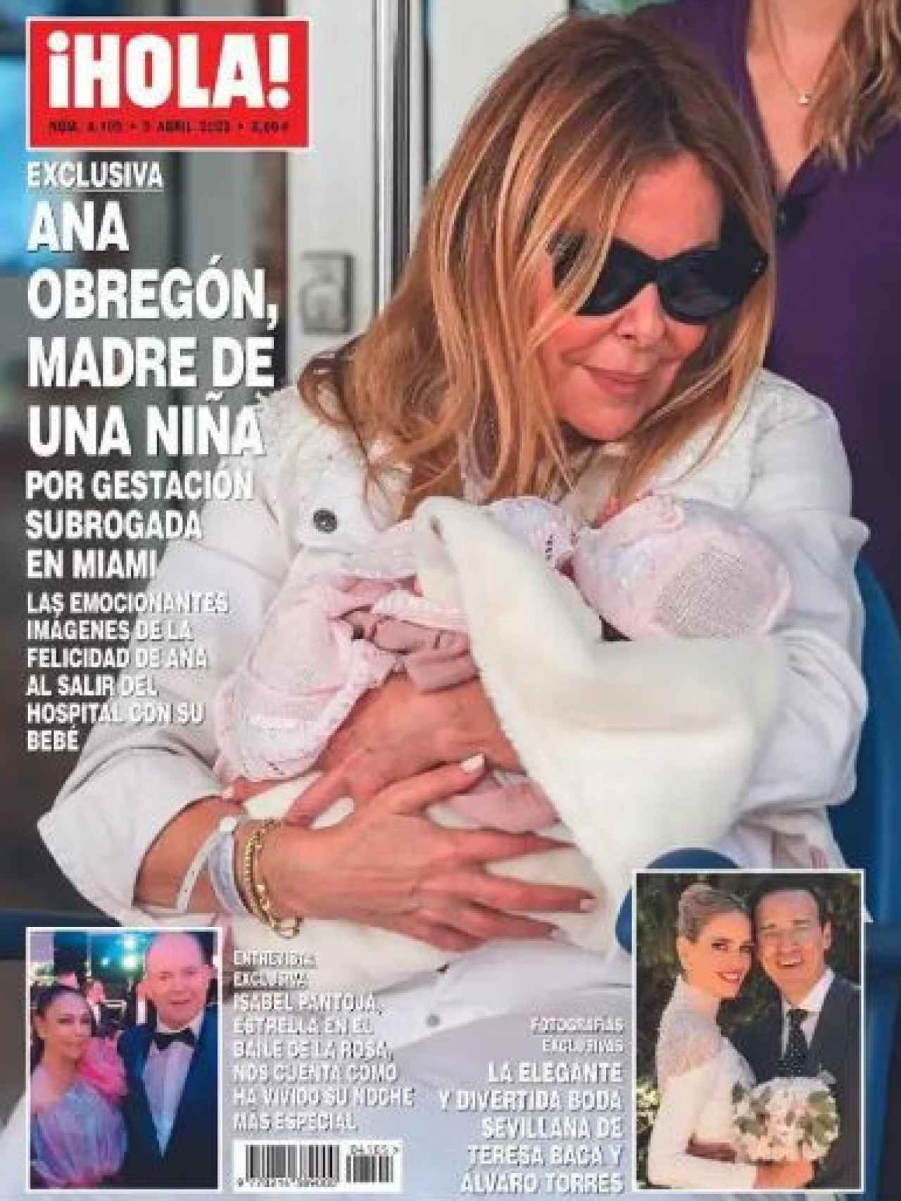 La portada de la revista ¡HOLA! en la que se informa de la maternidad de Obregón.