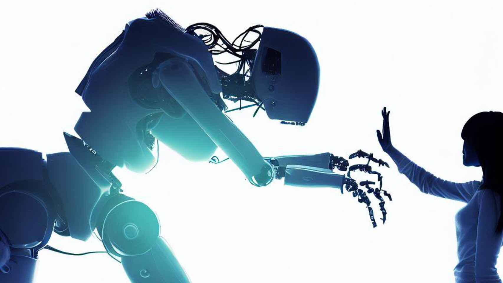 Representación de máquina y humano tomada por IA.